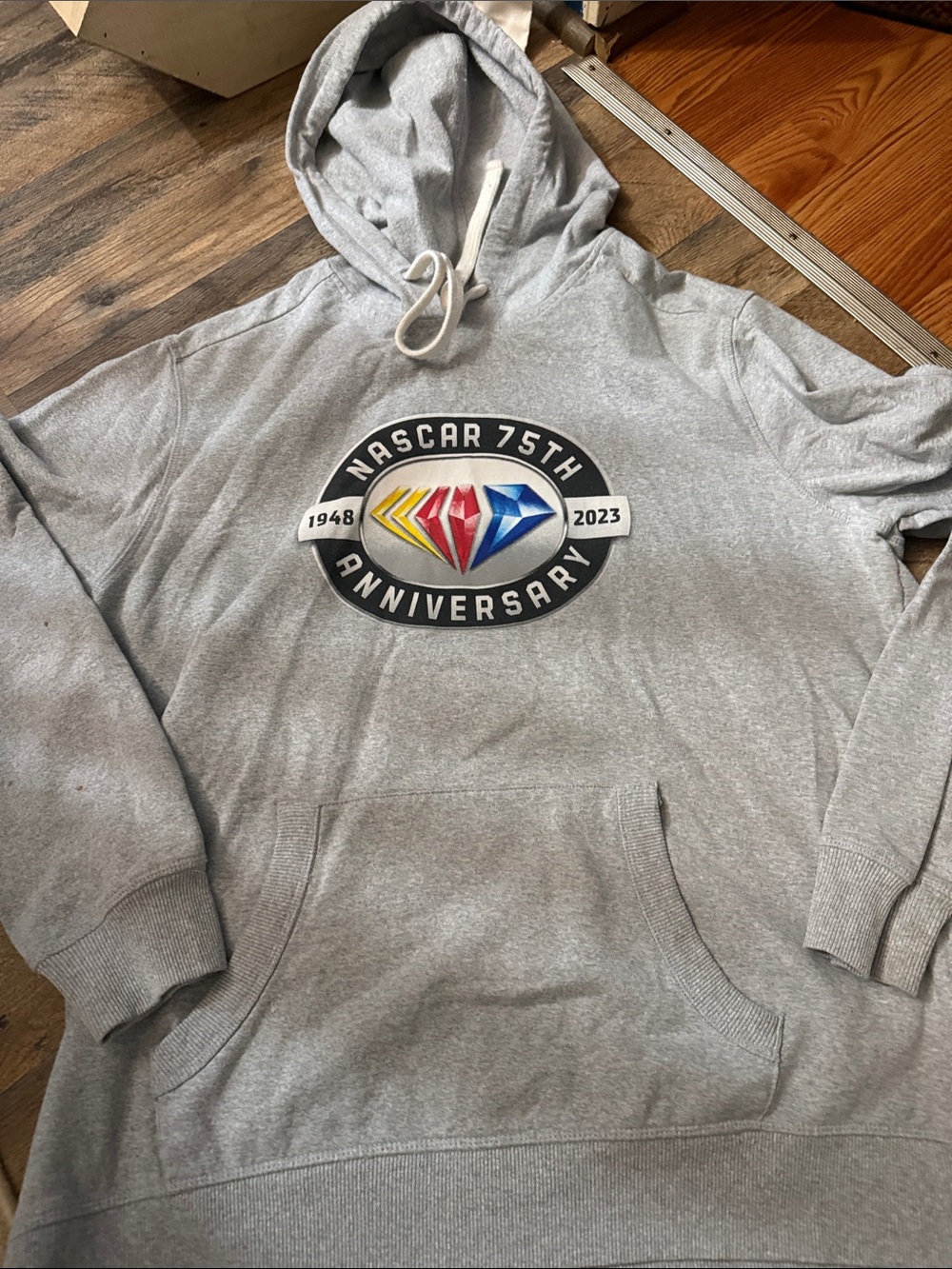 Nascar Gray 75th Anniversary Pullover Hoodie with Color Crest